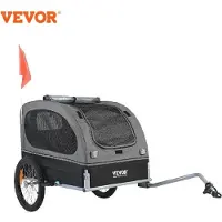 Famanu Hunde Fahrradanhänger - Komfortabel und sicher - Grau Schwarz