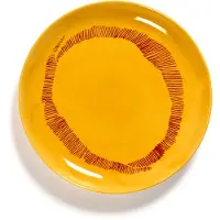 Serax Frühstücksteller Feast Tableware by Ottolenghi Yellow Stripes Red S 19 cm
