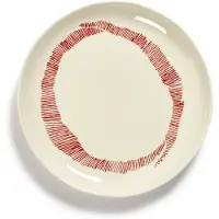 Serax Frühstücksteller Feast Tableware by Ottolenghi White Stripes Red S 19 cm