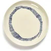 Serax Teller Feast Geschirr by Ottolenghi White Stripes Blue S 19 cm