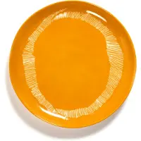 Serax Essteller Feast Tableware by Ottolenghi Yellow Stripes White M 22,5 cm