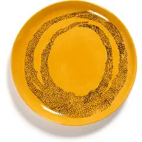 Serax Essteller Feast Tableware by Ottolenghi Yellow Dots Black M 22,5 cm