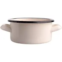 Altom Emaille Kochtopf 500 ml, 12 cm, beige, Stahl, induktionsgeeignet, spülmaschinenfest