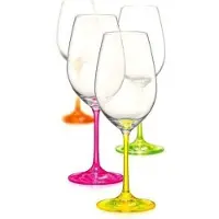 Crystalex Bohemia Neon Weingläser Kristallglas Rotweinglas 350 ml 4er Set