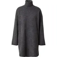 Aware Damen Gemma Rollkragen Strickkleid Dunkelgrau Melange