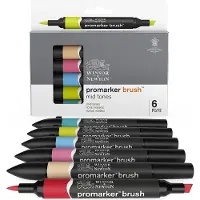 Promarker Brush 6er-Set Mid Tones