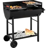 Tepro Grillfass Detroit Holzkohlegrill, verstellbare Arbeitshöhe, Grillfläche 35 x 37 cm