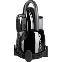 LauraStar Lift Plus Ultimate Black, 3-in-1 Bügelstation, Entknittert, Bügelt & Reinigt, Hygienischer Dampf, Alu-3D Sohle, Vertikales Bügeln