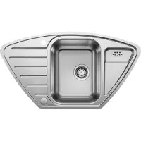 BLANCO LANTOS 9 E-IF, Edelstahl, 2 Becken, 330 x 420 mm, 16 cm, 198 x 318 mm, 3 cm