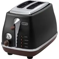 De'Longhi DeLonghi CTOV2103BK Icona Vintage 2-Scheiben Toaster Schwarz