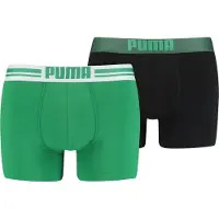 Puma Placed Logo Boxer 2er Pack Grün F327 || Größe L