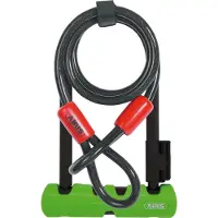 ABUS Bügelschloss Ultra 410 + SH34-Halterung + Sicherungskabel Cobra 10/120 - Fahrradschloss mit Rundbügel - -Sicherheitslevel 8 - 180 mm Bügelhöhe