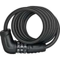 ABUS Spiralkabelschloss Star 4508C/150 - Zahlenschloss aus 8 mm starkem Spiralkabel - -Sicherheitslevel 2 - Schwarz