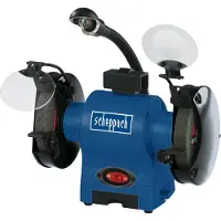 Scheppach Doppelschleifer BG150 Schleifmaschine | 370 W Motor | Körnung K36 und K60 mit 150 mm Durchmesser | 2850 U/min Drehzahl
