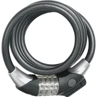ABUS Spiralkabelschloss Raydo Pro 1450/185 + TexKF-Halterung - Zahlenschloss mit beleuchteten LED-Zahlenwalzen - -Sicherheitslevel 4 - 185 cm
