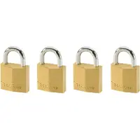 Master Lock Vorhängeschloss, (Set, 4 tlg.), Messing, gleichschließend