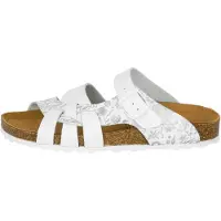 Lico Pantolette "Pantolette Bioline Flora", Damen, Gr. 36, weiß, Synthetik, Schuhe Pantolette