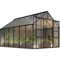 Pergart Vitavia, Aktionsangebot (inkl. 100 Euro Zubehör): Gewächshaus "Mars 9900", schwarz, 9,9 m², 4 mm HKP