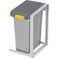 Hailo ProfiLine Öko XL - Mülltrennsystem Erweiterungseinheit 38 L - Robustes Gestell und weit öffnender Deckel aus Kunststoff - beliebig erweiterbar - herausnehmbarer Inneneimer aus Kunststoff - grau