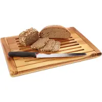 HorecaTraders Brotschneidebrett, (1 St.), mit Krümelfach
