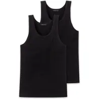 Schiesser Unterhemd Herren 103401 Authentic Black (2er Set)-M