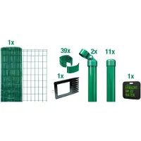 Alberts Fix-Clip Pro Gartenzaun, Höhe 153 cm, Länge 25 m, Zaun-Komplettset zum Einbetonieren, grün