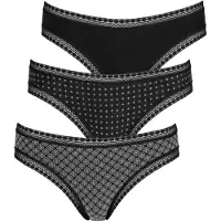 LASCANA Brasilslip 3er-Pack, aus elastischer Baumwolle mit weicher Spitze