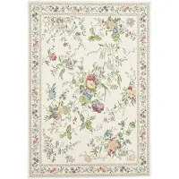 Theko Teppich "Flomi Sagrini", rechteckig, 4 mm Höhe, Flachgewebe, Pastell-Farben, Blumen Design