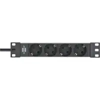 Brennenstuhl 1390007004, 2 m, Drinnen, IP20, Schwarz, Silber, 4 AC-Ausgänge, 85 mm