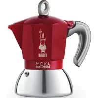 Bialetti Moka induction, Mokka-Kanne, 0,1 l, Rot, Silber, Aluminium, 2 Tassen, Induction mocha