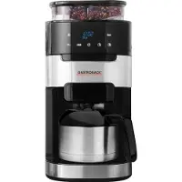 Gastroback Grind & Brew Pro Thermo, Filterkaffeemaschine, 1 l, Kaffeebohnen, Gemahlener Kaffee, Eingebautes Mahlwerk, 850 W, Schwarz, Edelstahl