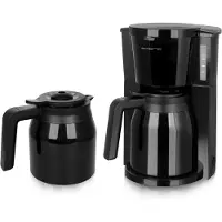 Emerio Kaffeemaschine mit doppelter Thermokanne – 1 L Filterkaffee – 8 Tassen – Tropf-Stopp-System – auch für Camping geeignet – CME-125050 - Schwarz