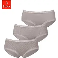 LASCANA Panty 3er-Pack, aus elastischer Baumwolle mit weicher Spitze