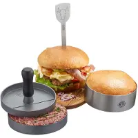 GEFU Burgerpresse "BBQ", (3 St.), hochwertiges Edelstahl-Set für perfekte Burger, einfach zu handhaben.
