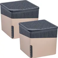 Wenko 2er Set Luft Entfeuchter Raum Granulat Cube Beige 500 g Schutz Schimmel