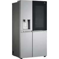 LG GSXV90BSDE, Freistehend, Amerikanische Tür, Gebürsteter Stahl, Tür-zu-Tür, Gehärtetes Glas, 635 l