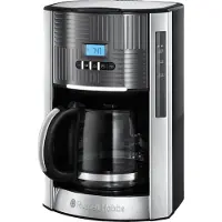 Russell Hobbs Kaffeemaschine Geo Steel 25270-56 Digital Glaskanne Timer 12 Tassen