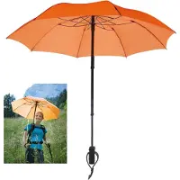 Euroschirm Taschenregenschirm "teleScope handsfree, orange" zweifach ausziehbarer Schaft, handfrei tragbar