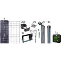 Alberts Fix-Clip Pro Gartenzaun, Höhe 102 cm, Länge 25 m, Zaun-Komplettset mit Bodenhülse ohne Betonieren, anthrazit