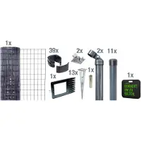 Alberts Fix-Clip Pro Gartenzaun, Höhe 81 cm, Länge 25 m, Zaun-Komplettset mit Bodenhülse ohne Betonieren, anthrazit