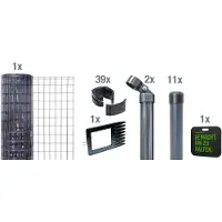 Alberts Fix-Clip Pro Gartenzaun, Höhe 153 cm, Länge 25 m, Zaun-Komplettset zum Einbetonieren, anthrazit