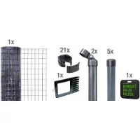 Alberts Fix-Clip Pro Gartenzaun, Höhe 102 cm, Länge 10 m, Zaun-Komplettset zum Einbetonieren, anthrazit
