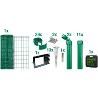 Alberts Fix-Clip Pro Gartenzaun, Höhe 102 cm, Länge 25 m, Zaun-Komplettset mit Bodenhülse ohne Betonieren, grün
