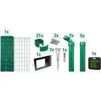 Alberts Fix-Clip Pro Gartenzaun, Höhe 102 cm, Länge 10 m, Zaun-Komplettset mit Bodenhülse ohne Betonieren, grün