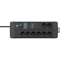 Brennenstuhl 1256000698, 3 m, Drinnen, Abgewinkelt, IP20, Schwarz, 8 AC-Ausgänge