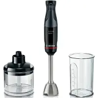 Bosch Stabmixer "ErgoMaster Serie 4 MSM4B620, 4 Klingen, Zerkleinerer, Becher, schwarz" 1000 W Mixfuß Edelst., großer Bedienhebel, Keramikkupplung, Made in Europe