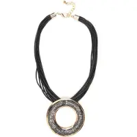Collezione alessandro Kette mit Anhänger "Rowina" runder Anhänger mit Glassteinen