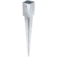 Alberts Einschlag-Bodenhülse "91x91 mm" für Vierkantholzpfosten, Gesamtlänge 750 mm