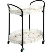 Haku Servierwagen creme, schwarz - Metall, B/H/T: 60x70x40 cm