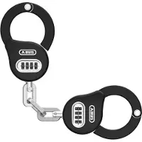 ABUS Handschellenschloss Chain Claw 10 – Fahrradschloss zur Sicherung von Fahrrad, E-Scooter und Roller – 47 cm lang – mit Zahlencode – Schwarz